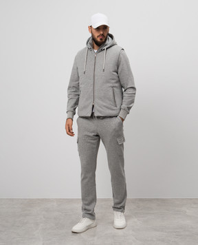 CAPOBIANCO Серые брюки с логотипом 17M721DF004656GREY
