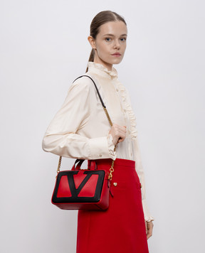 Valentino Красная кожаная сумка кроссбоде Viva Superstar 7W2B0R73PTJ