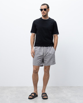 Brunello Cucinelli Черная футболка с эффектом наложения слоев M0B137427