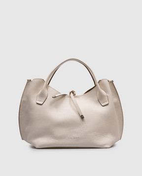 Gianni Chiarini Бежевая кожаная сумка-тоут с логотипом BS11441GRNNABCL