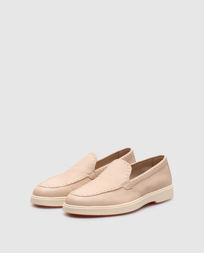 Santoni Бежевые кожаные лоферы WUYA71436TISSWKA