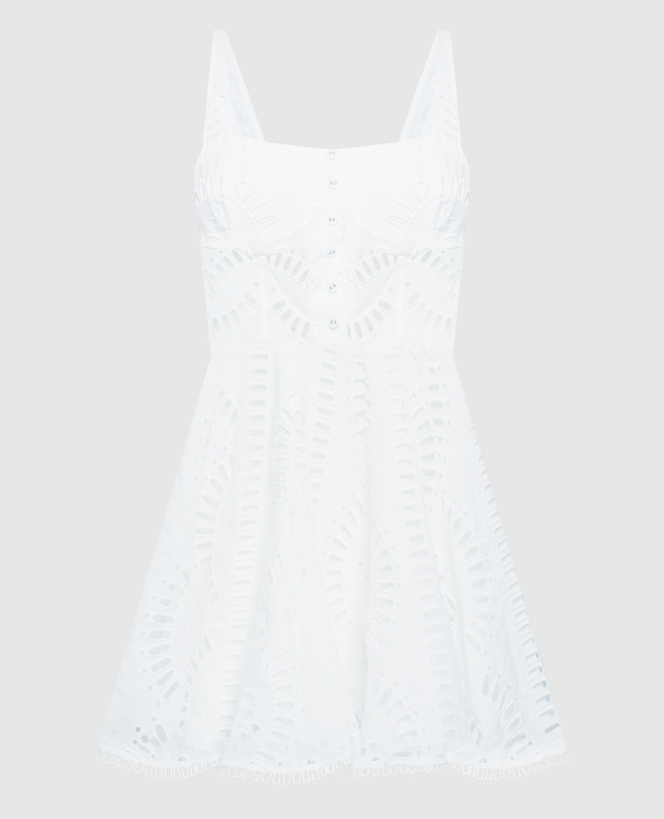 Белое платье мини Ricka с вышивкой бродери