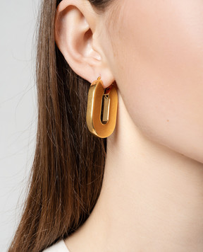 Jil Sander Золотые серьги с логотипом. J11VG0080P4877