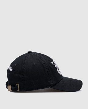 Palm Angels Чорна кепка з вишивкою монограми логотипа PMLB094C99FAB002