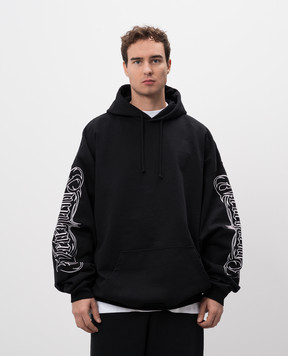 Vetements Черные худи с готической вышивкой логотипа UA66HD750B