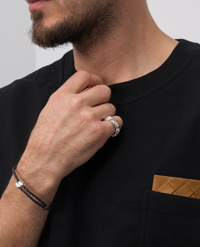 Bottega Veneta Коричневый кожаный плетеный браслет 838329V507C