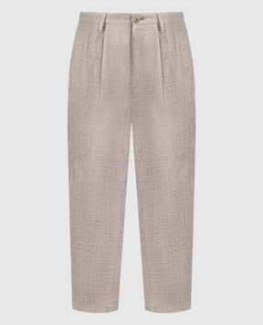 Y`S Yamamoto Бежевые брюки из льна YSP19300