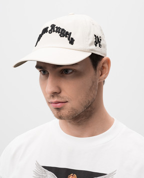Palm Angels Бежева кепка з вишивкою логотипа PMLB10AS25FAB001