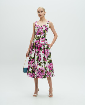 Dolce&Gabbana Біла спідниця-плісе в квітковий принт F4CULTHS5S3