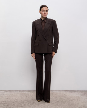 Jacob Lee Коричневая блуза из шелка WSS0212AW25BW