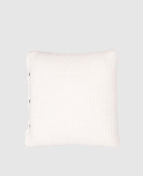 Brunello Cucinelli Белая подушка в рубчик из кашемира ML1205D01