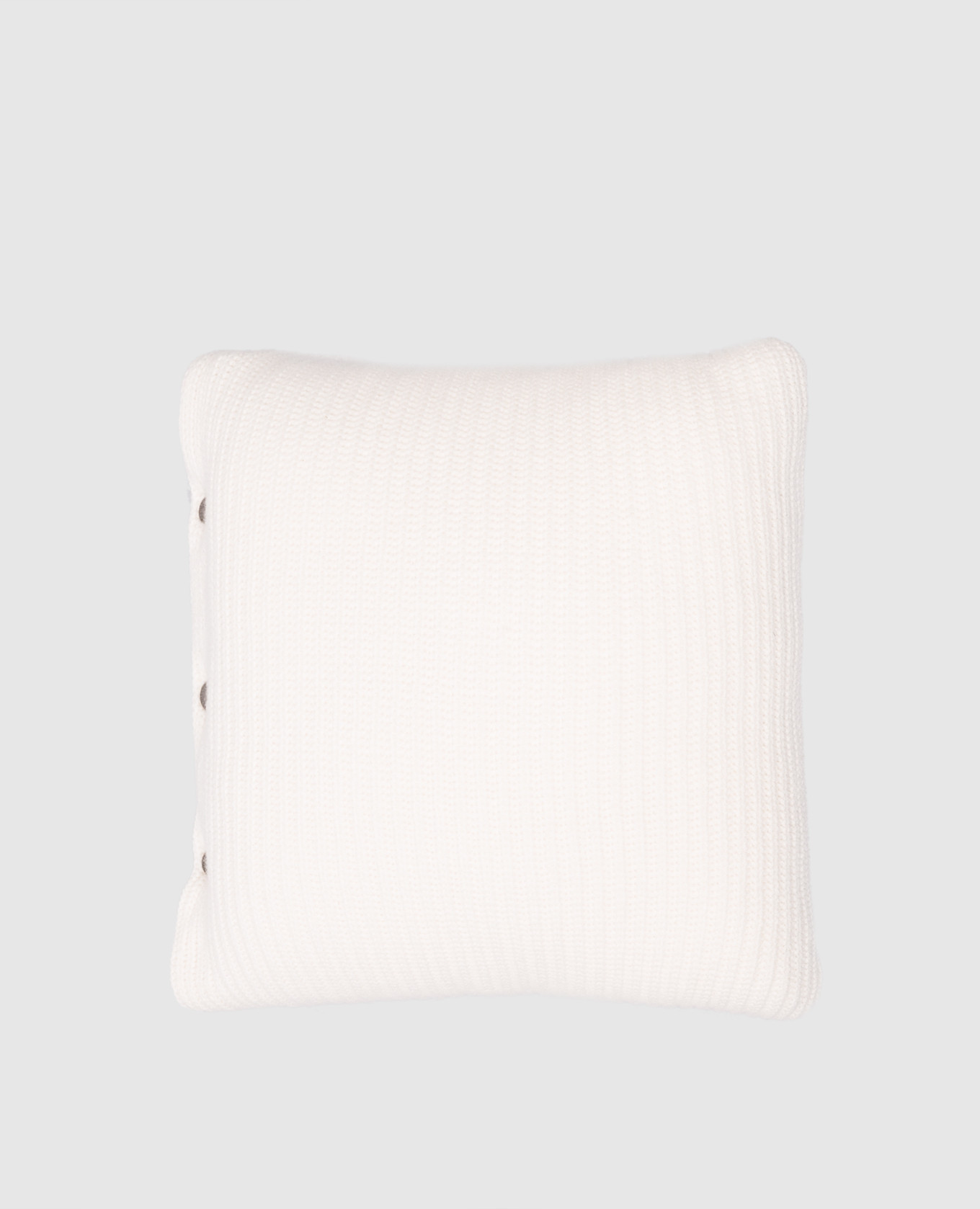 Белая подушка в рубчик из кашемира