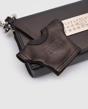 Maison Margiela MM6 Чорний шкіряний брелок у вигляді футболки SA6UA0006P8335