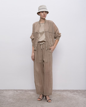 Brunello Cucinelli Бежевые брюки Track MH911VE799