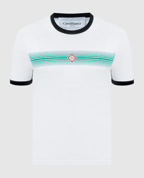 Casablanca Біла футболка Ringer з логотипом MS24JTS03001