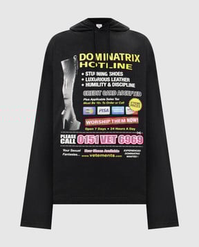Vetements Черные худи с принтом UA66HD880B