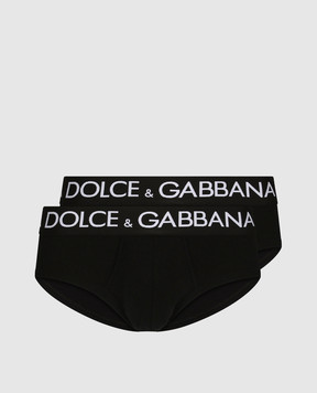 Dolce&Gabbana Набір чорних трусів-бріфів з логотипом M9D69JONN97
