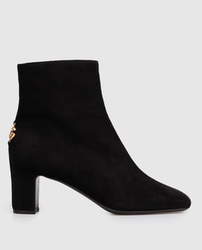 Dolce&Gabbana Черные замшевые ботильоны с логотипом CT1092A1275