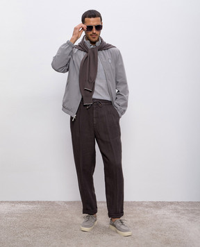 Brunello Cucinelli Серое поло из шерсти MM6701301F