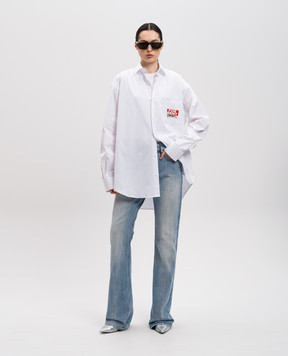 Vetements Белая рубашка с принтом логотипа UA66SH450W