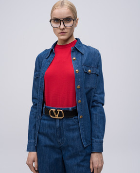 Valentino Двосторонній шкіряний ремінь з логотипом 6W2T0S11ZFR