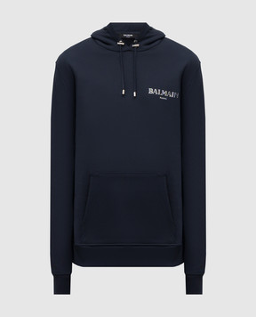 Balmain Синие худи с логотипом EH0JT047BC98