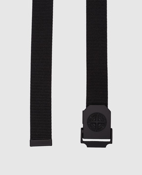 Stone Island Черный ремень с фактурной эмблемой логотипа K1S159300940S0071