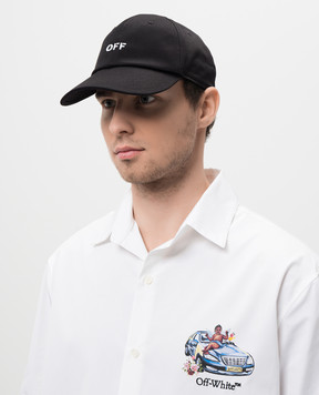 Off-White Черная кепка с вышивкой логотипа OMLA049C99FAB004