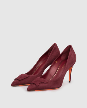 Santoni Бордові замшеві туфлі WDID71207HI2TMGD