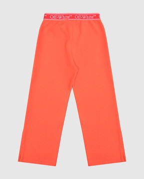 Off-White Дитячі помаранчеві спортивні штани з логотипом OGCH009S25FLE001