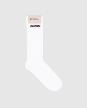 Palm Angels Білі шкарпетки з контрастним логотипом PMRA001S24FAB002