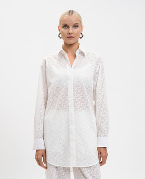 Off-White Біла сорочка у візерунок логотипа Off 2DB56DT25FAB002