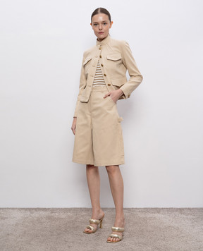 Max Mara Бежевый топ ARNES в полоску ARNES