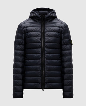 Stone Island Синяя стеганная пуховая куртка с логотипом 811540324