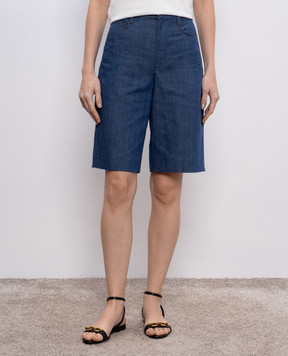 Max Mara Синие джинсовые шорты ERIC с льном ERIC