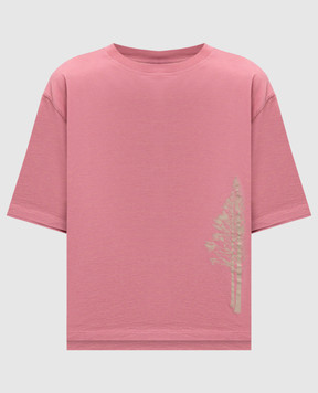 Woolrich Рожева футболка з принтом CFWWTE0105FRUT3855