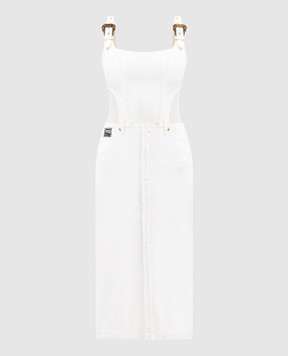 Versace Jeans Couture Біла джинсова сукня міді з логотипом 76HAO93AEW015SW0