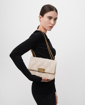 Valentino Бежевая кожаная сумка-мессенджер QUILTIE 67 6W2B0R07XCA