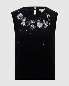 Marc Jacobs Черный топ из кашемира с пайетками и кристаллами. K51675801