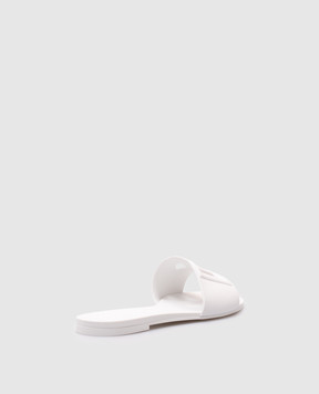 Dolce&Gabbana Білі гумові шльопанці з логотипом CW2215AN994