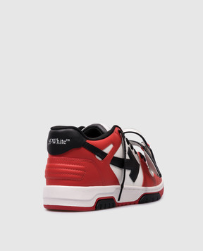 Off-White Красные кожаные кроссовки OUT OF OFFICE OMIA189C99LEA013