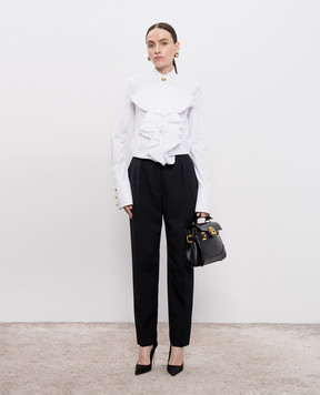 Balmain Біла блуза з жабо FF1HR150CG22