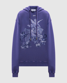 Off-White Фіолетове худі з принтом Putti OWBB035S25FLE003