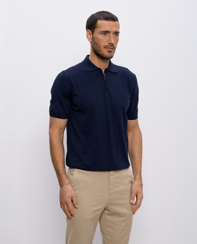 Canali Синее поло на молнии MK00145C0454