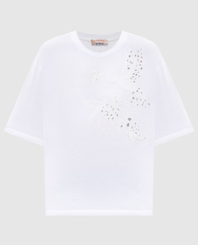 Twinset Біла футболка з вишивкою 251TP2730