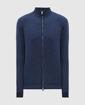 Cashmere&Whiskey Синий меланжевый кардиган из кашемира MU8671312341R