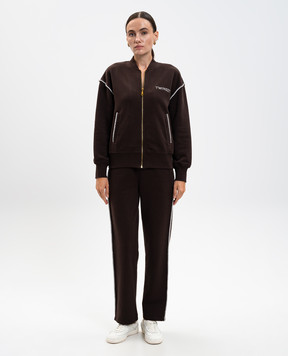 Twinset Коричневий спортивний костюм з вишивкою логотипа 252LI2JCC