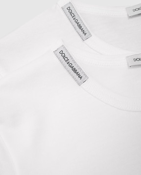 Dolce&Gabbana Детский набор белых футболок с логотипом L4J703ON00H