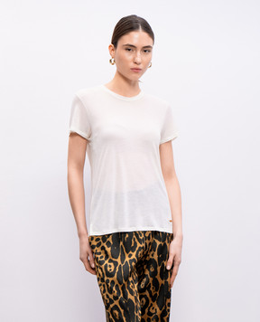 Tom Ford Белая футболка с металлическим логотипом TSJ567JEX139