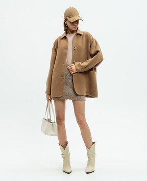Max Mara Бежевое двустороннее пальто MALDO из шерсти верблюда ALDO